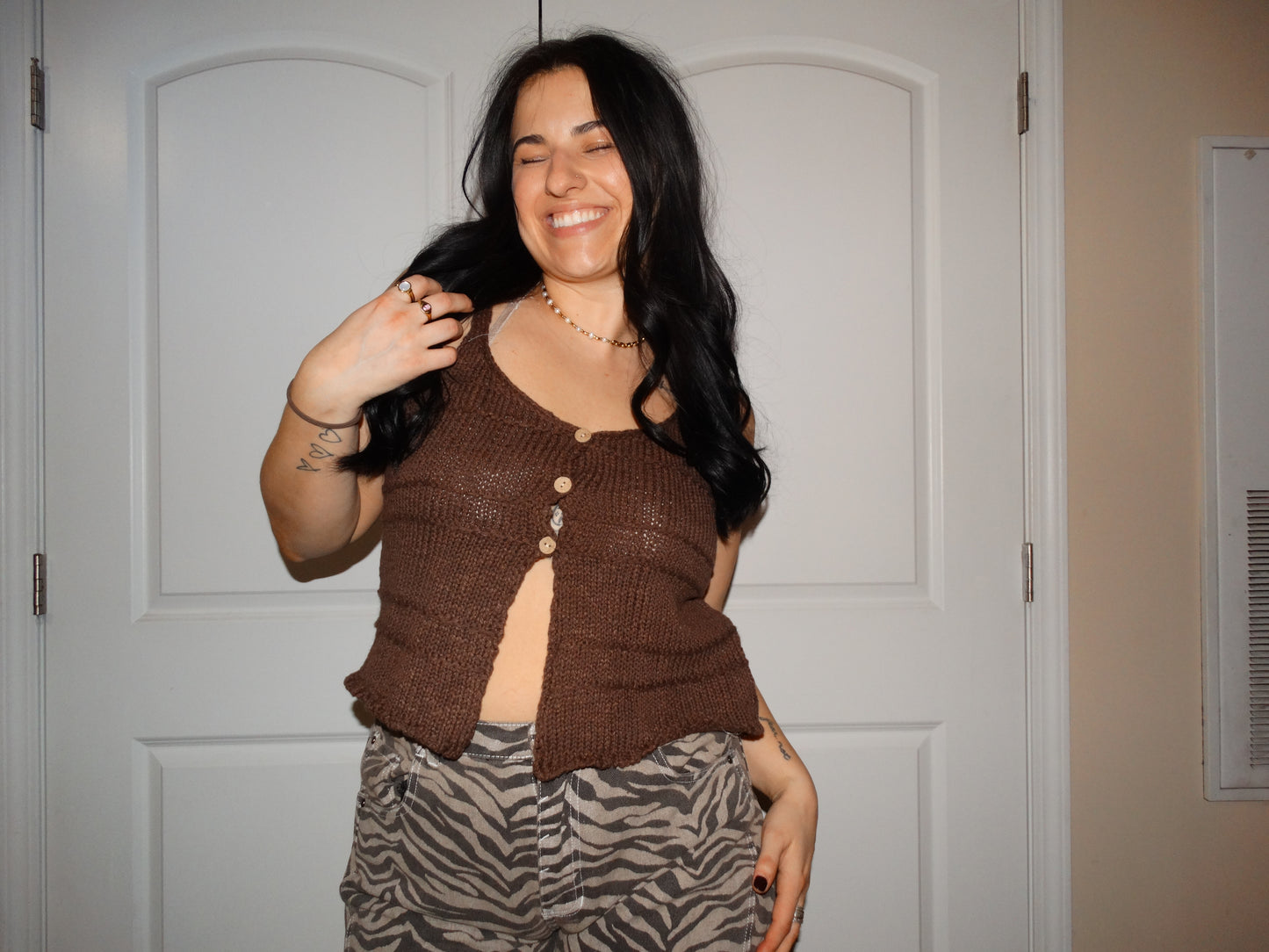 Brown Knit Tank