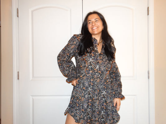 Paisley Print Mini Dress