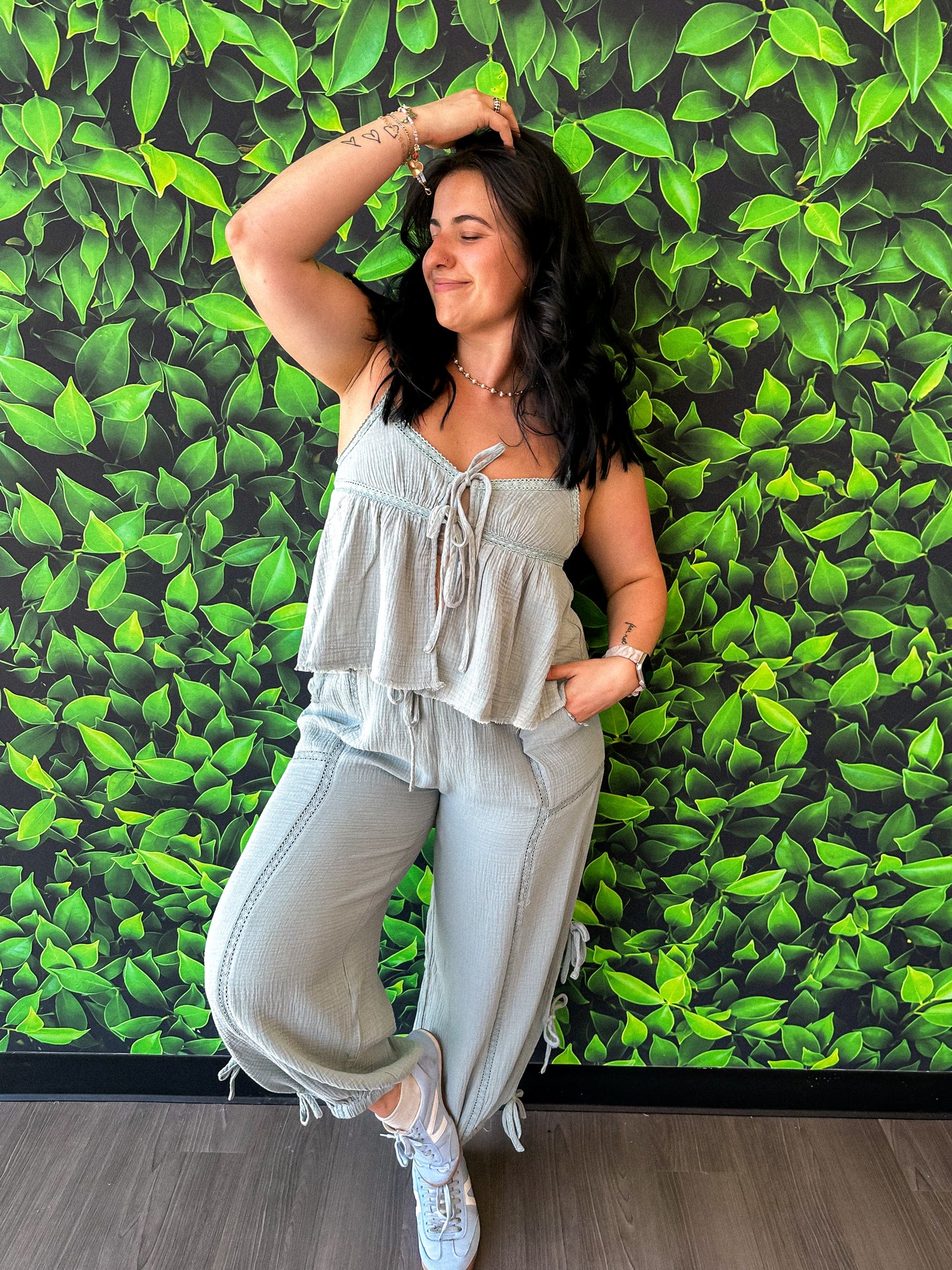 Topaz Green Linen Set