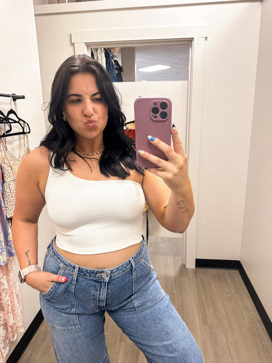 Ribbed One Shoulder Tank