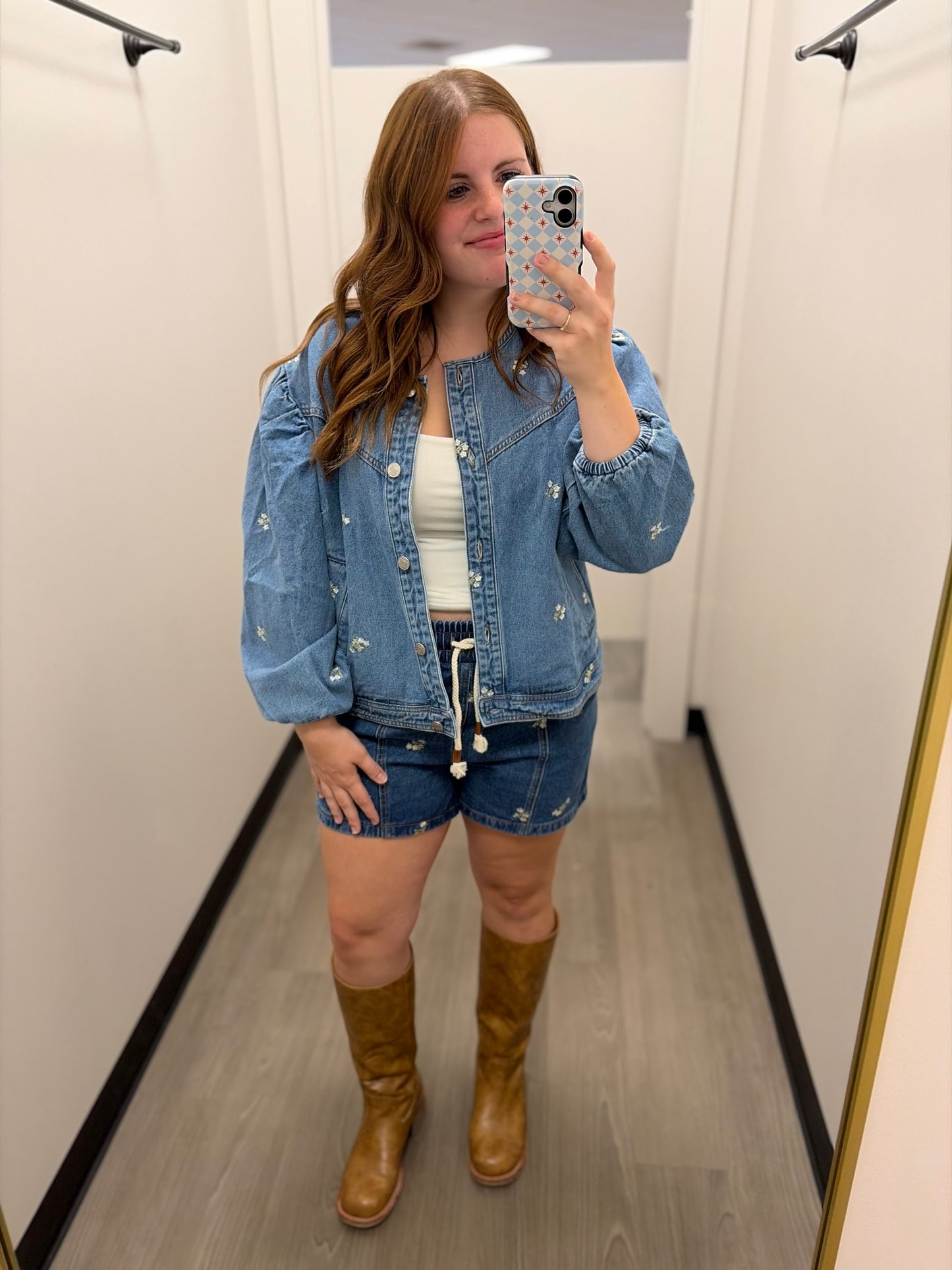 Floral Denim Shorts