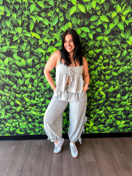 Topaz Green Linen Set