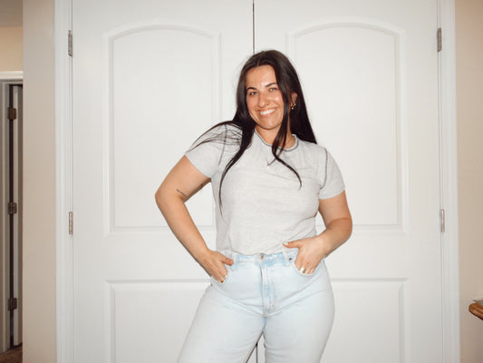 Gray Ribbed Tee
