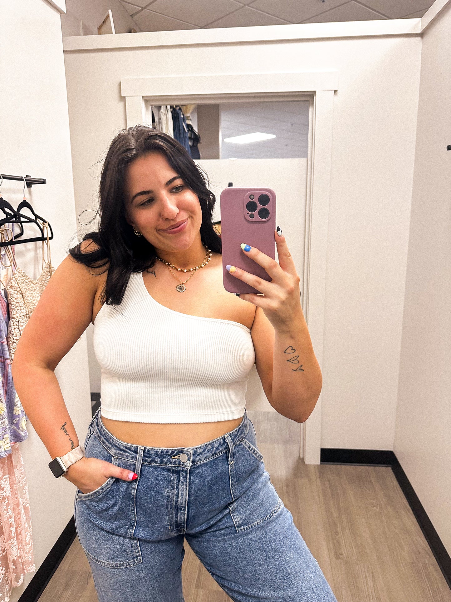 Ribbed One Shoulder Tank