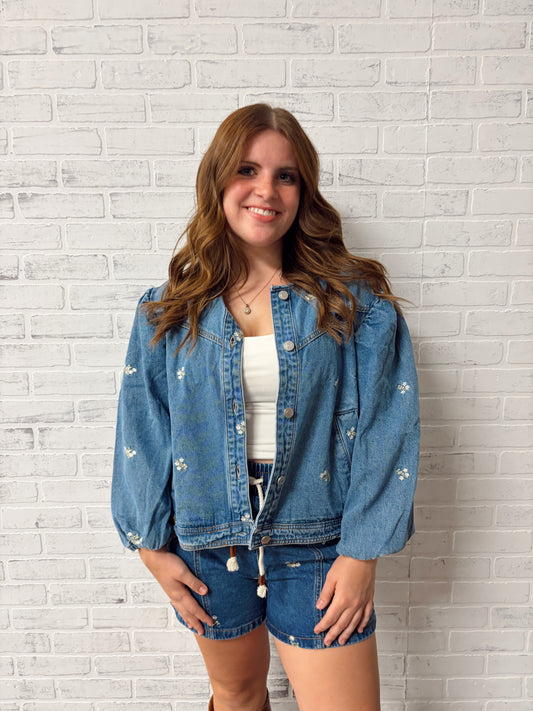 Floral Denim Jacket