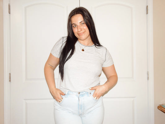 Gray Ribbed Tee