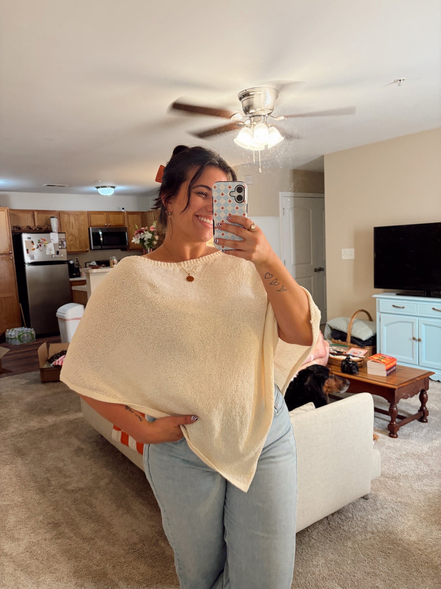Cream Poncho