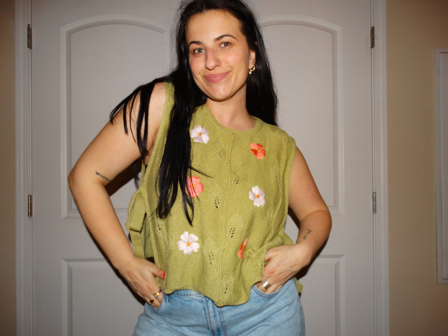 Green Embroidery Vest