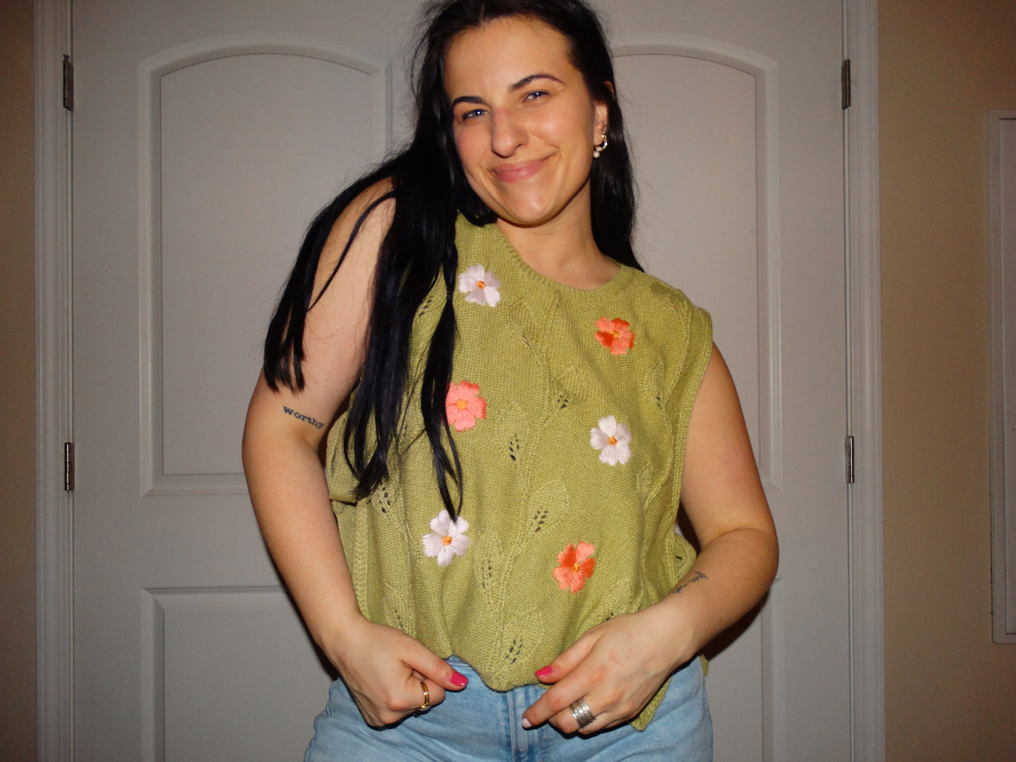 Green Embroidery Vest