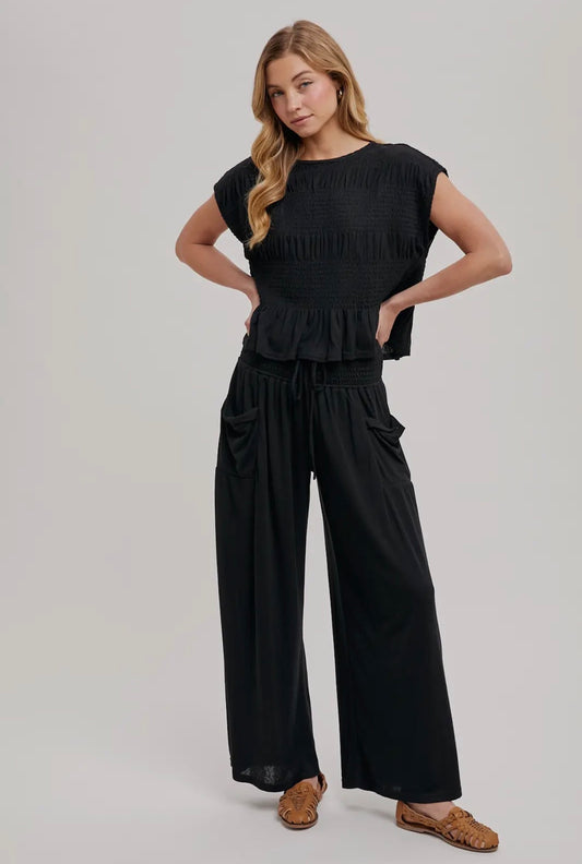 Smocked Black Set