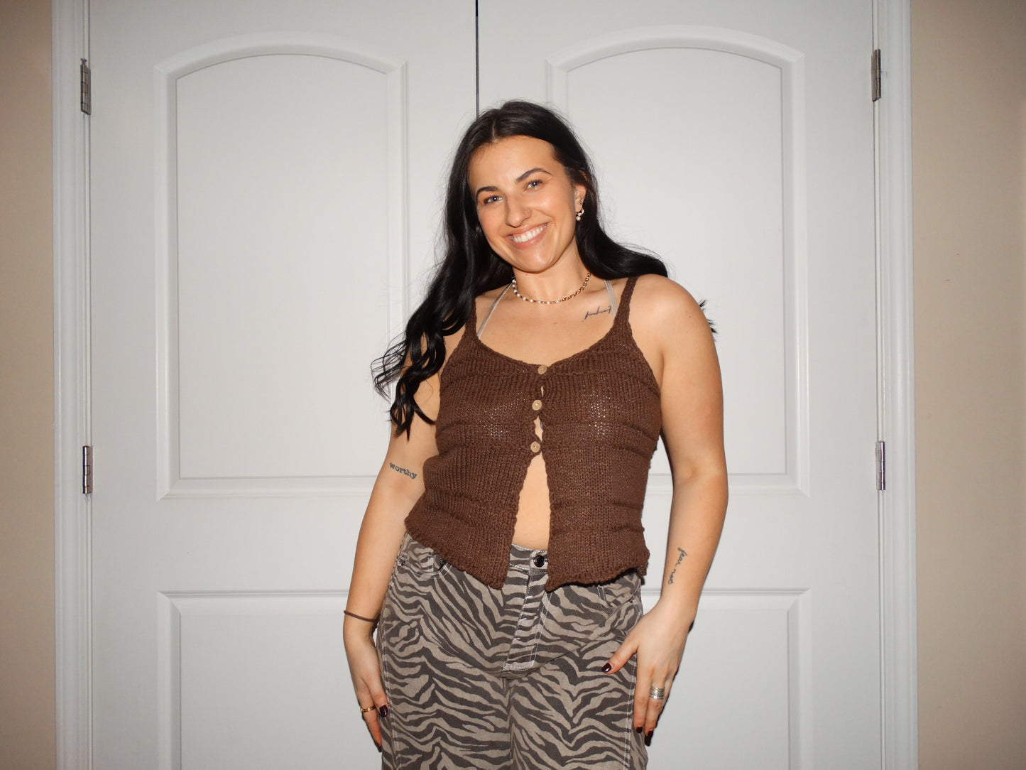 Brown Knit Tank