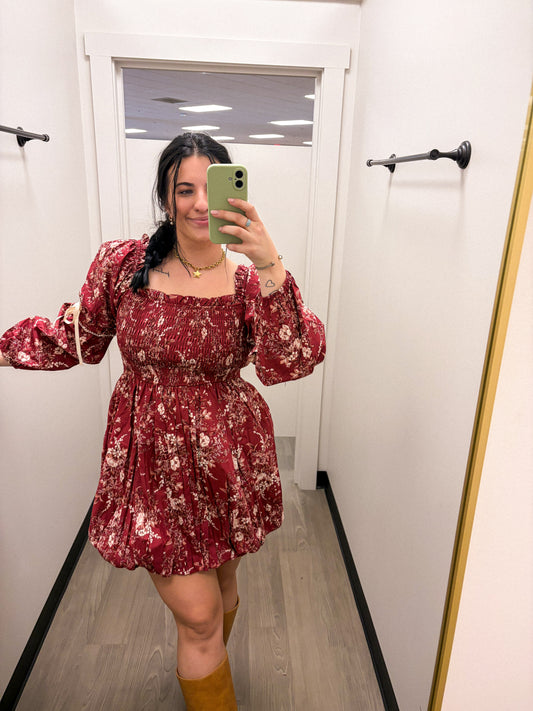 Red Bubble Mini Dress